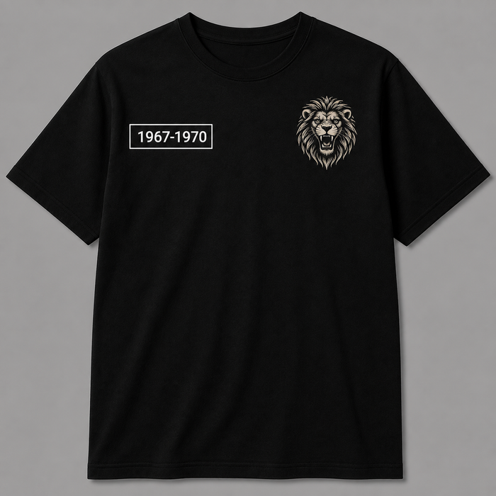 Black 1967-1970 T-shirt with lion design